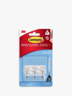 Command Damage-Free Removable Small Clear Wire Hooks, Pack of 3, Clear
