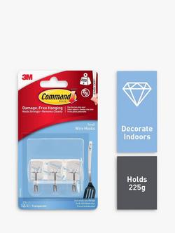 Command Damage-Free Removable Small Clear Wire Hooks, Pack of 3 - view 2, Clear
