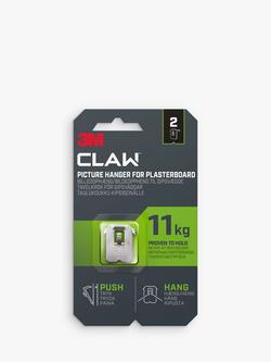 3M CLAW Drywall Picture Hangers, 11kg, Pack of 2, Silver