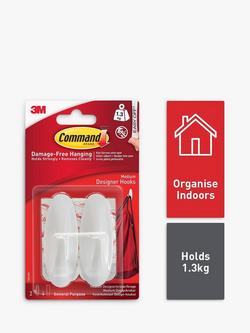 Command Damage-Free Removable Medium Designer Hooks, Pack of 2 - view 2, White