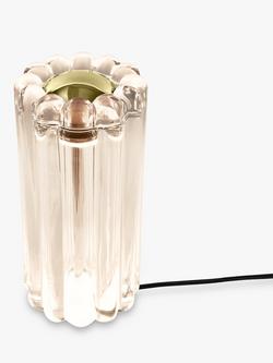 Tom Dixon Press Ribbed Glass LED Table Lamp, Clear, Clear Clear