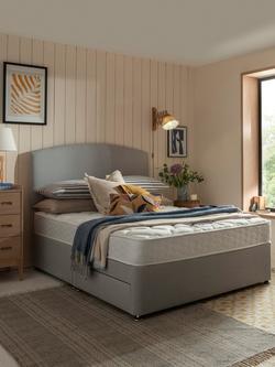 Silentnight Sleep Retreat Comfort Mattress & 2 Drawer Divan Base Set, Extra Firm Tension, Single, Light Grey