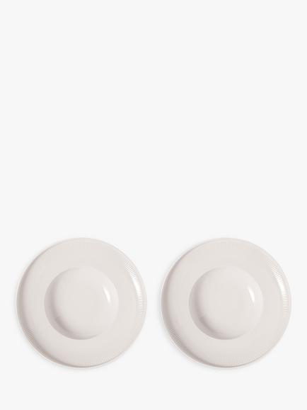 Villeroy & Boch Afina Porcelain Pasta Bowl, Set of 2, 25cm, White, White White