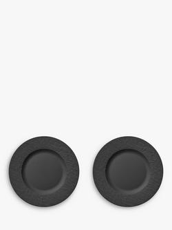 Villeroy & Boch Manufacture Rock Porcelain Dinner Plate, Set of 2, 27cm, Black
