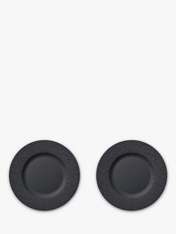 Villeroy & Boch Manufacture Rock Porcelain Salad Plate, Set of 2, 22cm, Black