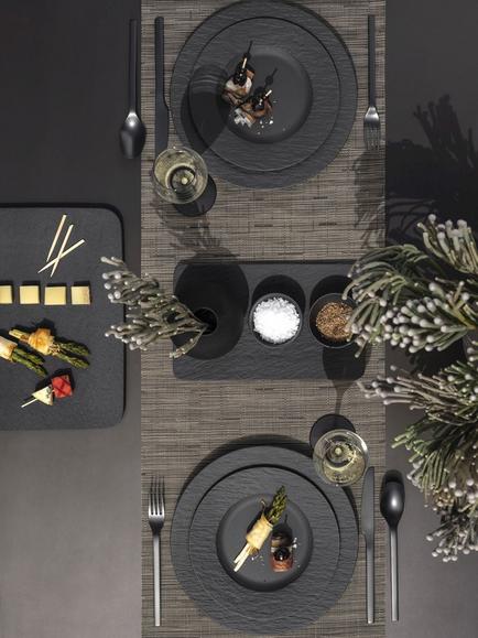 Villeroy & Boch Manufacture Rock Porcelain Salad Plate, Set of 2, 22cm - view 2, Black