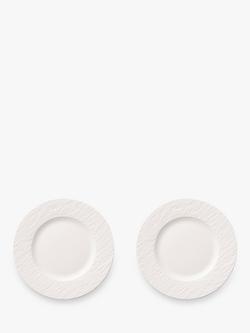 Villeroy & Boch Manufacture Rock Porcelain Salad Plate, Set of 2, 22cm, White