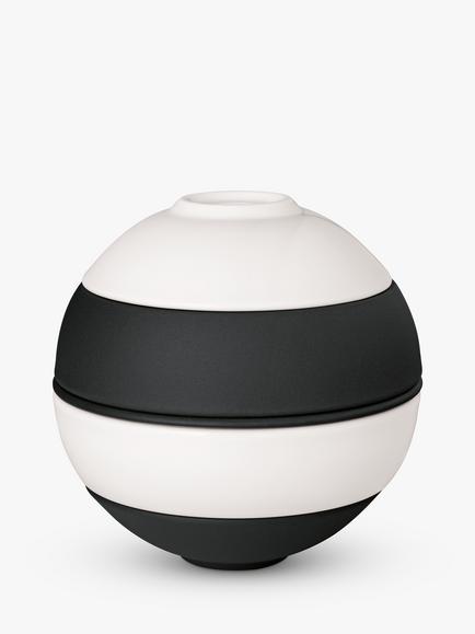 Villeroy & Boch Iconic La Petite Boule Stacking Porcelain Aperitif Set, 5 Piece, White/Black