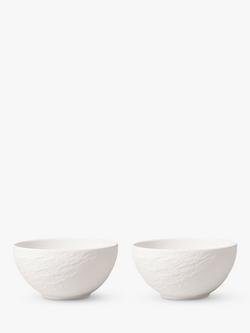 Villeroy & Boch Manufacture Rock Porcelain Cereal Bowl, Set of 2, 14cm, White