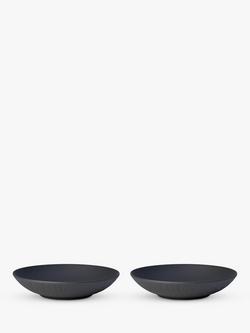 Villeroy & Boch Manufacture Rock Porcelain Flat Bowl, Set of 2, 23.5cm, Black