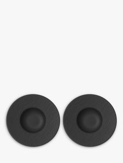 Villeroy & Boch Manufacture Rock Porcelain Pasta Bowl, Set of 2, 28cm, Black