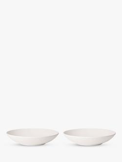 Villeroy & Boch Manufacture Rock Porcelain Flat Bowl, Set of 2, 23.5cm, White