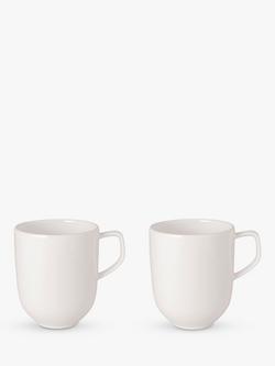 Villeroy & Boch Afina Porcelain Mug, Set of 2, 300ml, White, White White