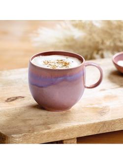 like. by Villeroy & Boch Perlemor Porcelain Coffee Mug, Set of 2, 290ml, Coral - view 2, Pink Mid