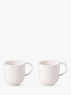 Villeroy & Boch NewMoon Porcelain Mug, Set of 2, 390ml, White, White White