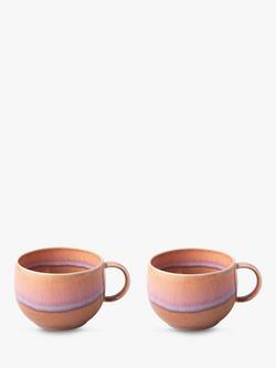 like. by Villeroy & Boch Perlemor Porcelain Coffee Cup, Set of 2, 190ml, Coral, Pink Mid
