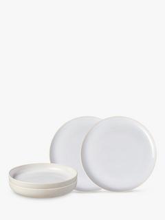like. by Villeroy & Boch Crafted Porcelain Dinnerware Set, 4 Piece, Cotton