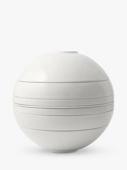 Villeroy & Boch Iconic La Boule Stacking Porcelain Dinnerware Set, 7 Piece, White, White White
