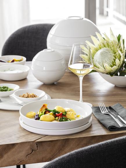Villeroy & Boch Iconic La Boule Stacking Porcelain Dinnerware Set, 7 Piece, White - view 2, White White