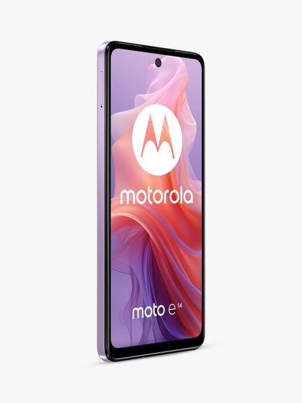 Motorola moto e14 Smartphone, Android, 2GB RAM, 6.5”, 4G, SIM Free, 64GB - view 2, Pastel Purple