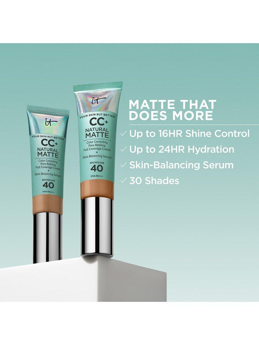 Product image 4 of 8, which shows IT Cosmetics Your Skin But Better CC+ Natural Matte Foundation SPF 40, Light Medium