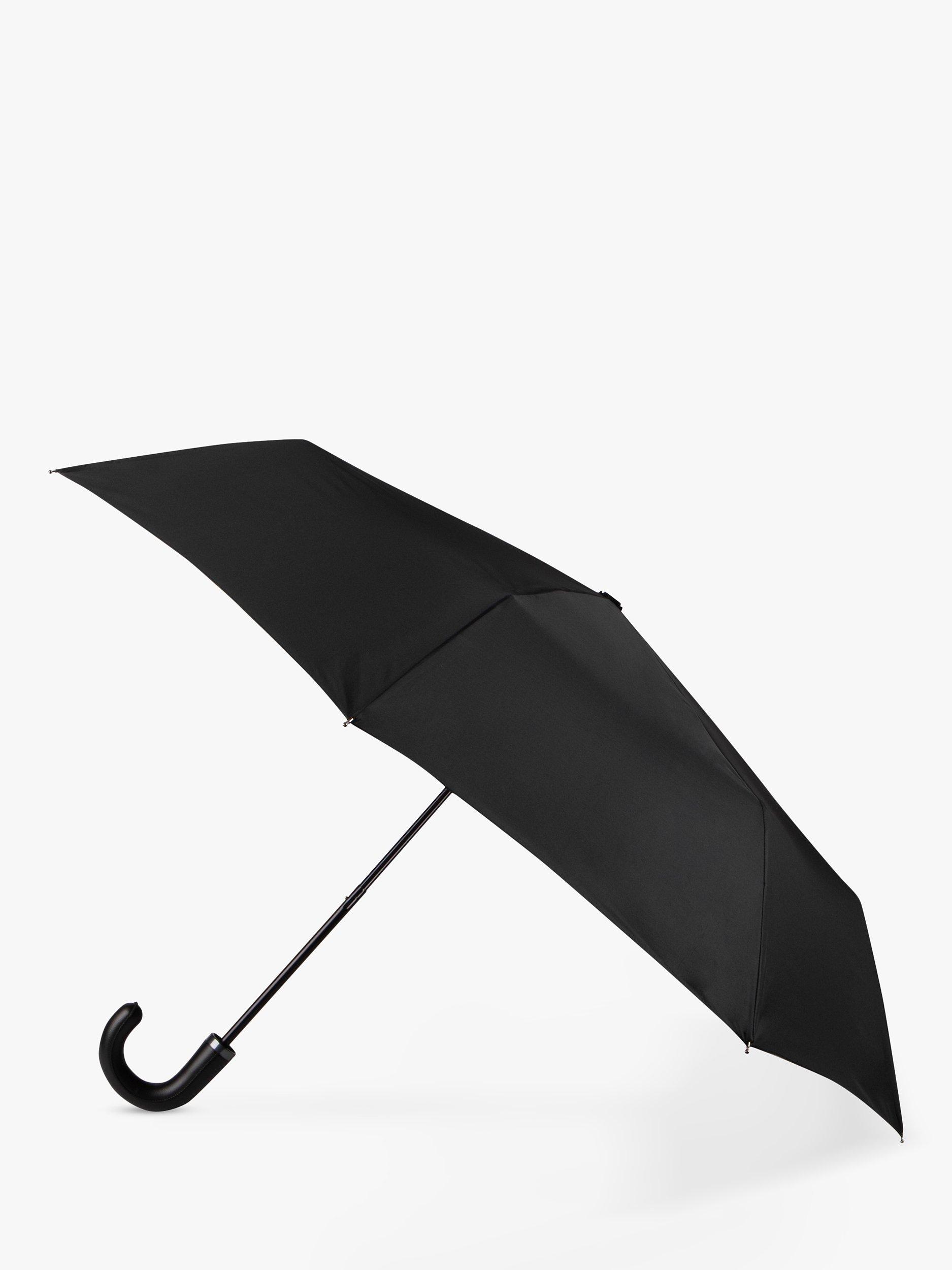 Product image 1 of 5, which shows totes ECO-BRELLA Manual Leatherette Crook Handle Umbrella, Black