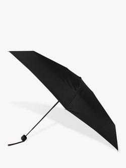 totes ECO-BRELLA Compact Mini Flat Umbrella, Black, Black