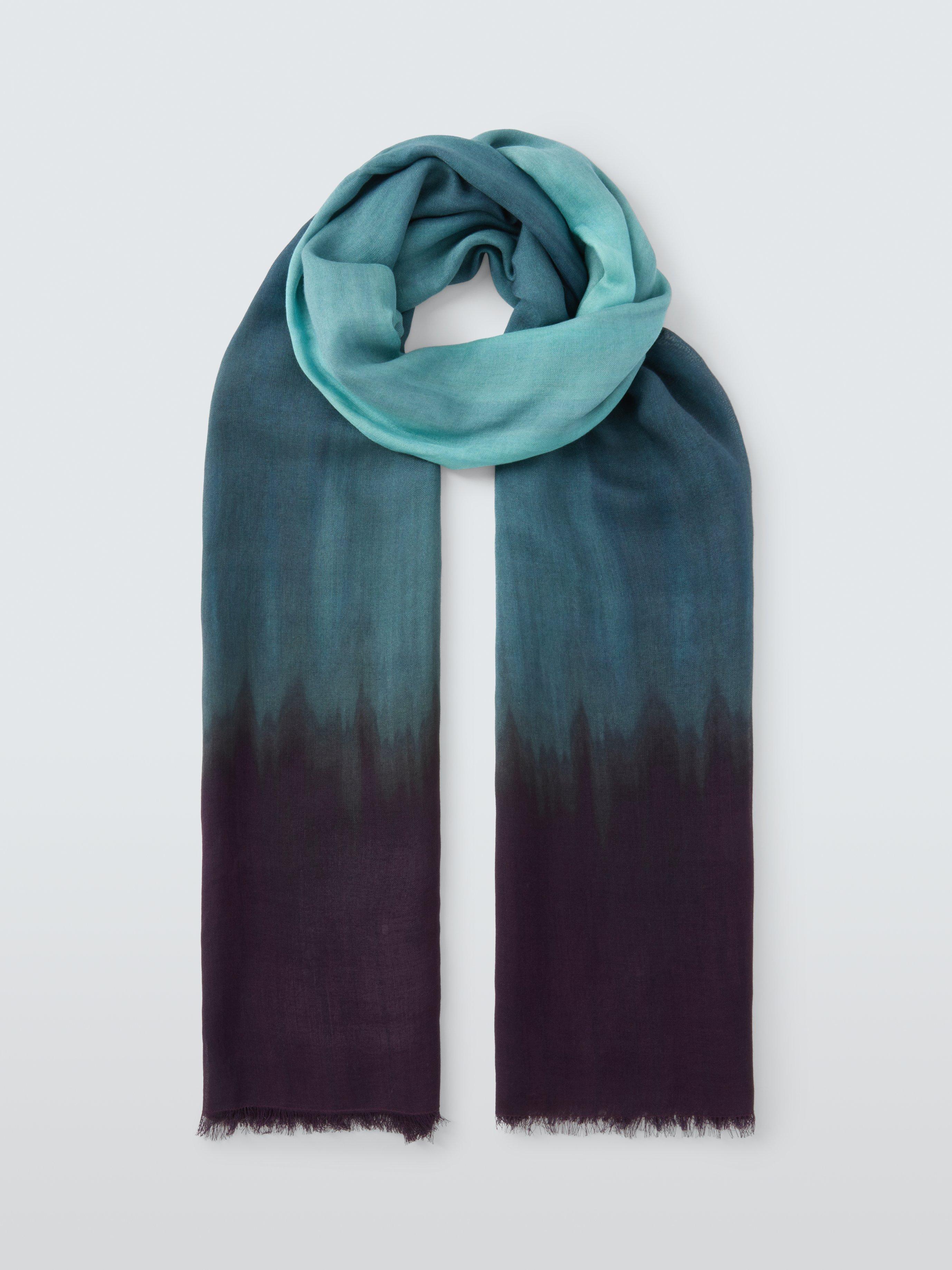 Product image 2 of 4, which shows John Lewis Painted Ombre Scarf, Blue