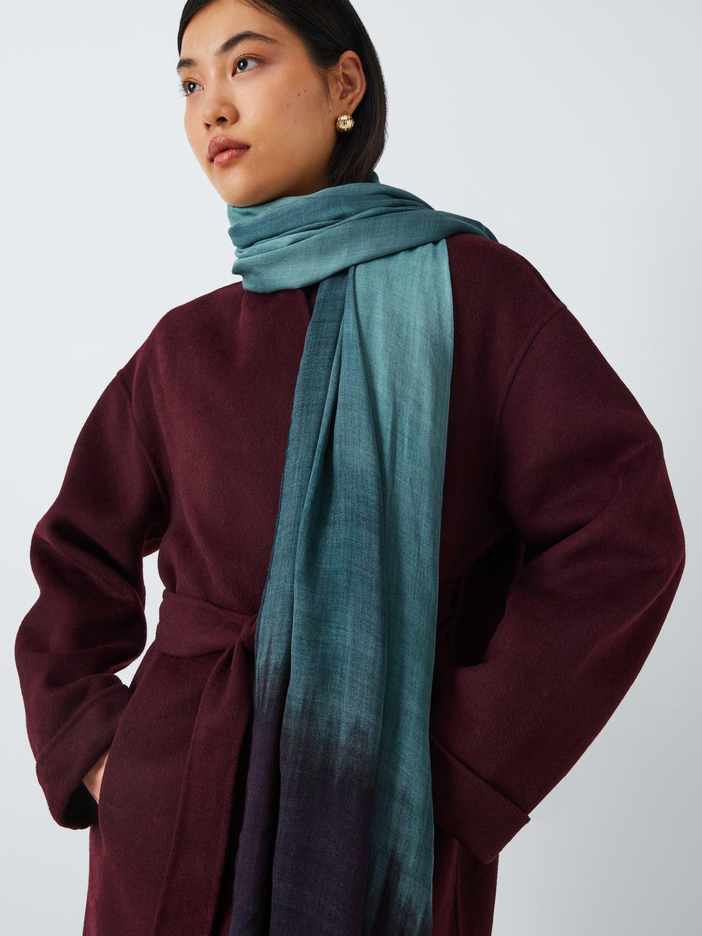 Product image 4 of 4, which shows John Lewis Painted Ombre Scarf, Blue