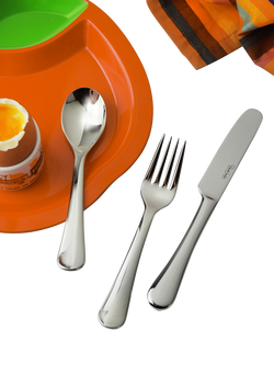 Robert Welch Radford Bright Stainless Steel Children's Cutlery Set, 3 Piece - view 2, Silver