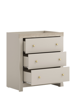 Little Acorns Celeste 3 Drawer Dresser, Cashmere/Grey Ash, Cashmere/Grey Ash