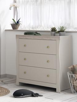 Little Acorns Celeste 3 Drawer Dresser, Cashmere/Grey Ash - view 2, Cashmere/Grey Ash
