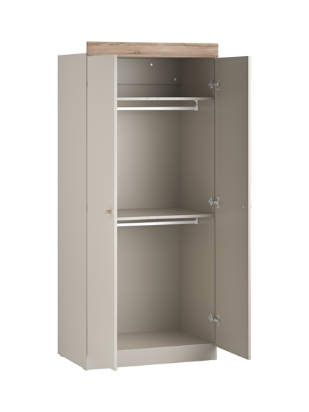 Little Acorns Burlington 2 Door Double Wardrobe, Cashmere/Truffle