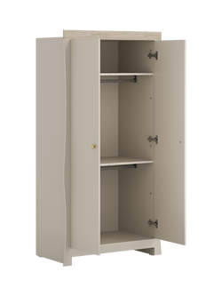 Little Acorns Celeste Double Wardrobe, Cashmere/Grey Ash, Cashmere/Grey Ash