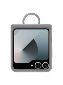 Samsung Silicone Case with Ring for Galaxy Z Flip6, Grey, Grey