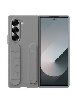 Samsung Silicone Grip Case with Stand for Galaxy Z Fold6, Grey, Grey