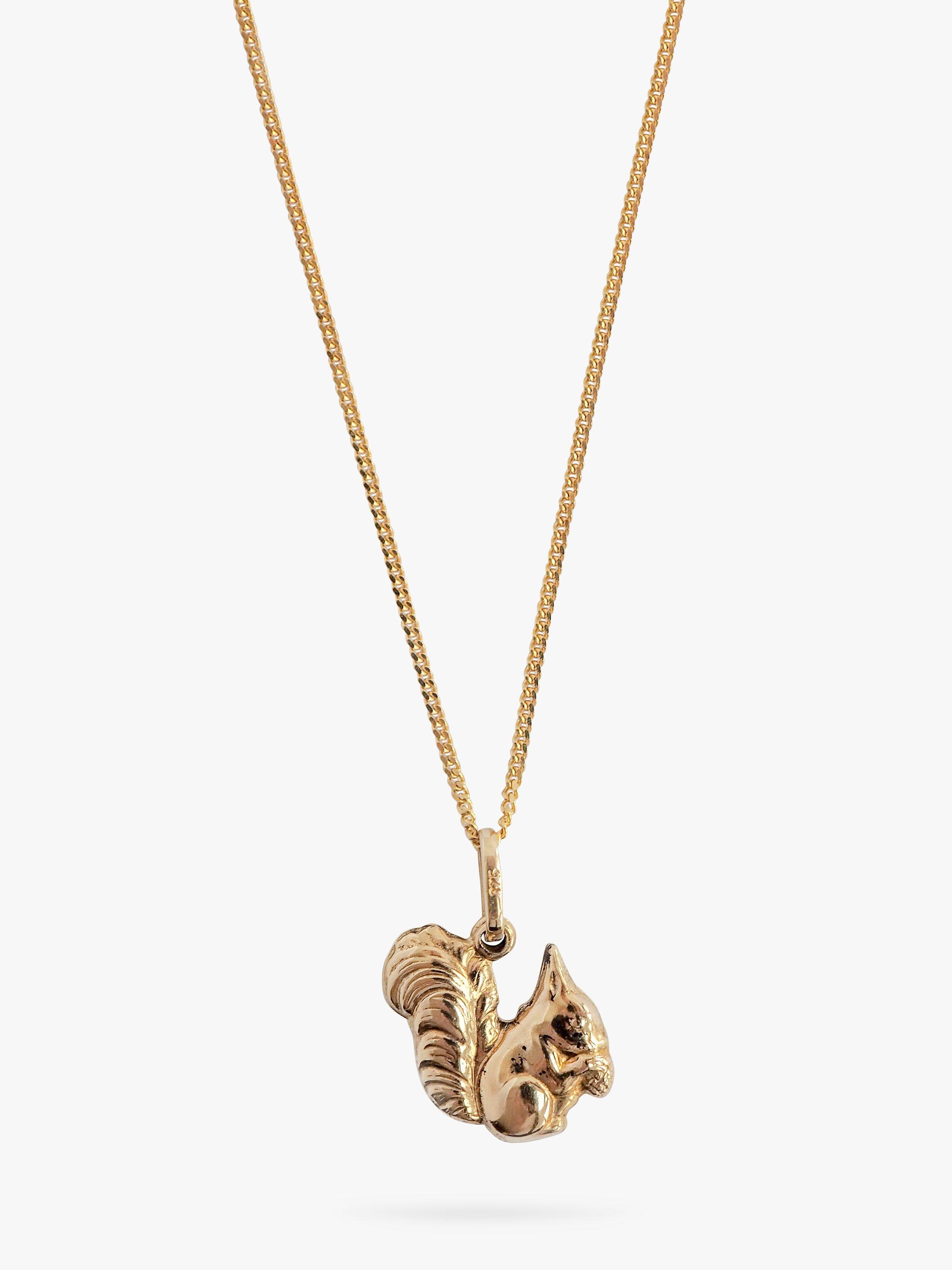 Product image 1 of 1, which shows L & T Heirlooms Pre-Loved 9ct Yellow Gold Squirrel Pendant Necklace, Gold