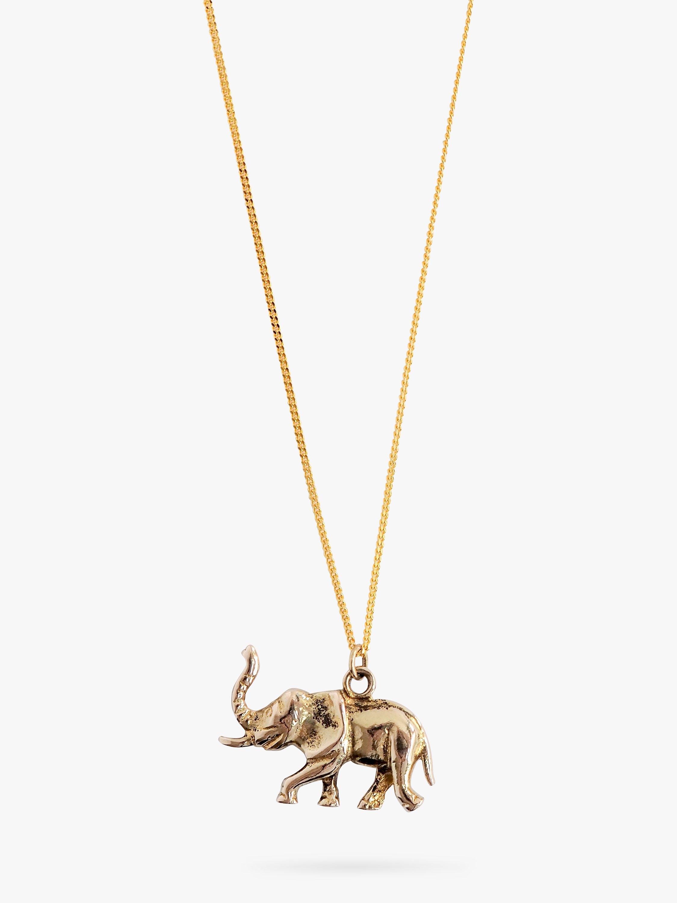 Product image 1 of 1, which shows L & T Heirlooms Pre-Loved 9ct Yellow Gold Elephant Pendant Necklace, Gold