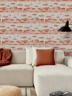 Mini Moderns Postcard to Inger Wallpaper - view 2, Harvest Orange