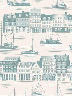 Mini Moderns Postcard to Inger Wallpaper, High Tide MMTLG05HT
