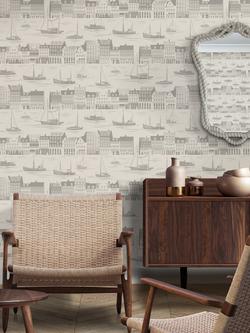 Mini Moderns Postcard to Inger Wallpaper - view 2, Weathered Cedar MMTLG05WC