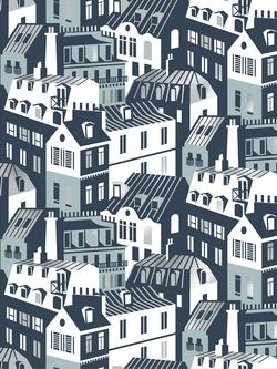 Mini Moderns Emma's Apartment Wallpaper, Tide/Zinc MMTLG06HT