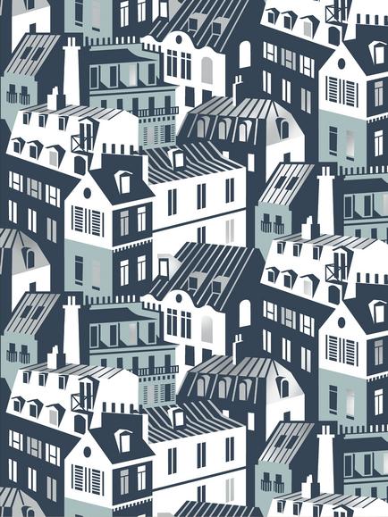 Mini Moderns Emma's Apartment Wallpaper, Tide/Zinc MMTLG06HT