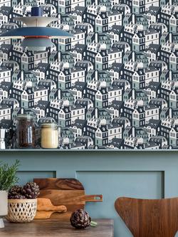 Mini Moderns Emma's Apartment Wallpaper - view 2, Tide/Zinc MMTLG06HT