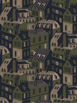 Mini Moderns Emma's Apartment Wallpaper, Olive/Gold MMTLG06OL