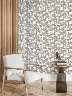 Mini Moderns Emma's Apartment Wallpaper - view 2, Stone MMTLG06ST
