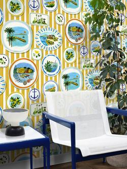 Mini Moderns Porcellana Wallpaper - view 2, Mustard MMTLG08MU
