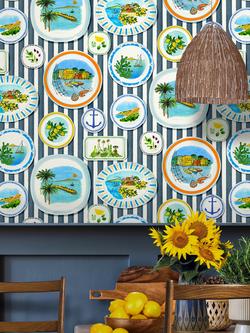 Mini Moderns Porcellana Wallpaper - view 2, Washed Denim MMTLG08WD