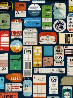 Mini Moderns Jet Set Wallpaper, Midnight MMTLG09MI