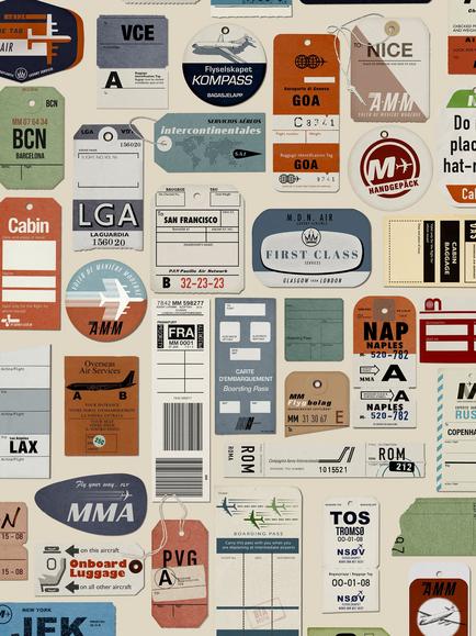 Mini Moderns Jet Set Wallpaper, Stone